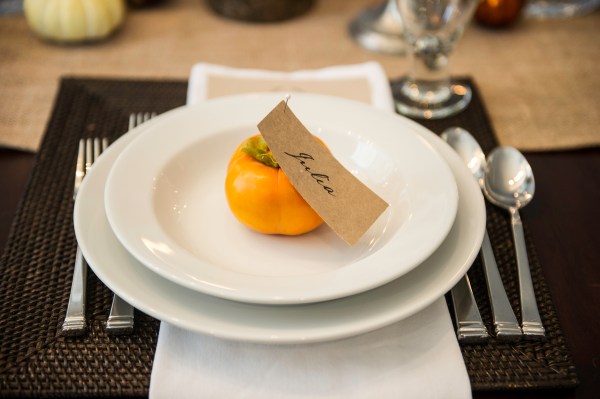 Fall Fete Dinner Party - Persimmon place card holders | Edit by Design